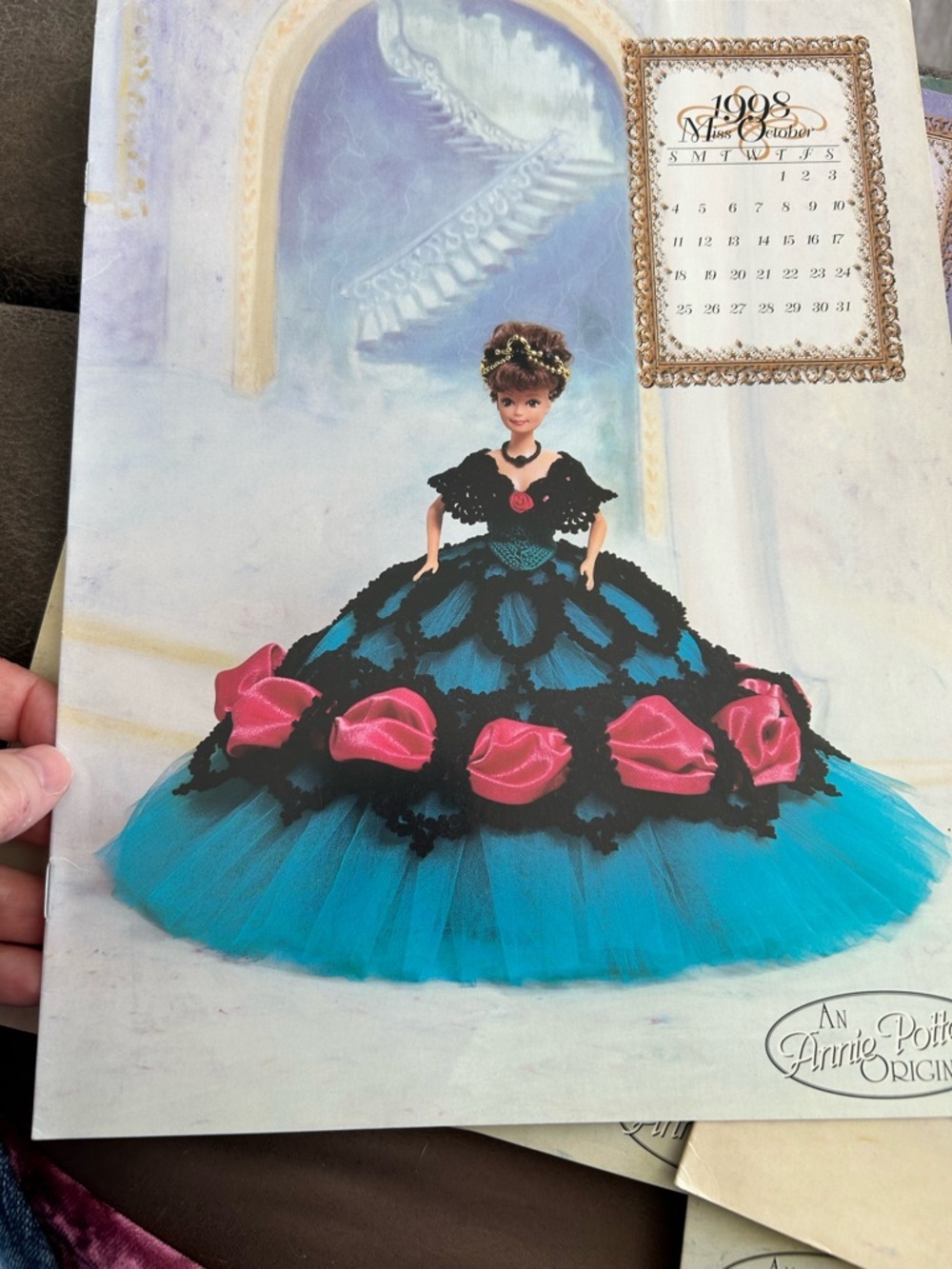 🔥$2 Barbie-Style Doll in Teal Tulle Gown with Pink Rose Accents